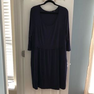 Tart 2X Navy ¾ Sleeve Dress